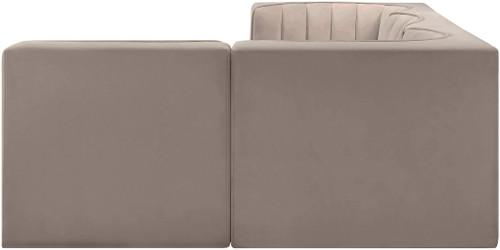 Rummi - Velvet Performance Fabric Upholstered 4 Piece Modular Sectional