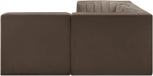 Rummi - Velvet Performance Fabric Upholstered 4 Piece Modular Sectional