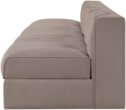 Rummi - Armless Velvet Performance Fabric Upholstered 4 Piece Modular Sofa