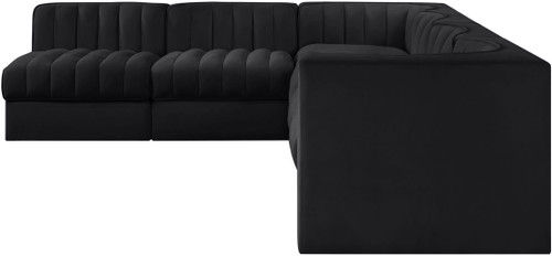 Rummi - Velvet Performance Fabric Upholstered 6 Piece Modular Sectional