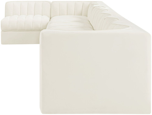 Rummi - Velvet Performance Fabric Upholstered 8 Piece Modular Sectional, L-Shaped (Right)