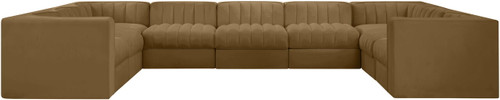 Rummi - Velvet Performance Fabric Upholstered 9 Piece Modular Sectional