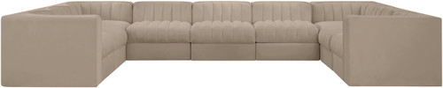 Rummi - Velvet Performance Fabric Upholstered 9 Piece Modular Sectional