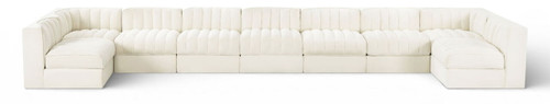 Rummi - Armless Velvet Performance Fabric Upholstered 9 Piece Modular Sectional
