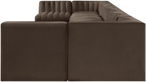 Rummi - Armless Velvet Performance Fabric Upholstered 9 Piece Modular Sectional