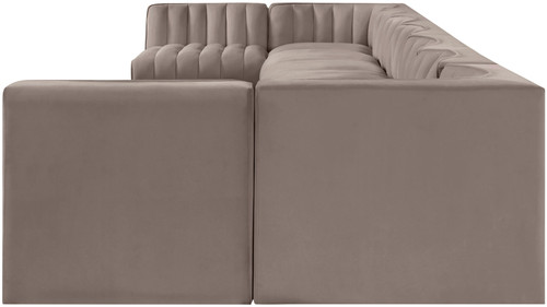 Rummi - Armless Velvet Performance Fabric Upholstered 9 Piece Modular Sectional