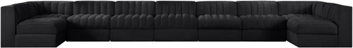 Rummi - Armless Velvet Performance Fabric Upholstered 9 Piece Modular Sectional