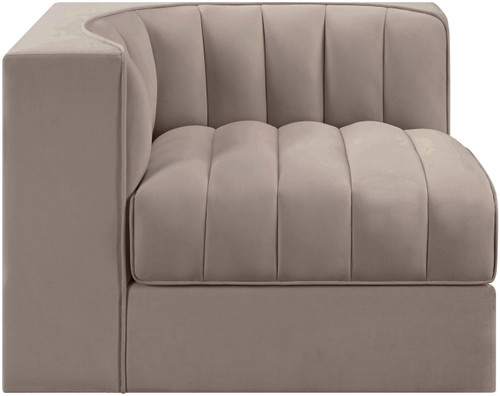 Rummi - Velvet Performance Fabric Upholstered Modular Corner Chair