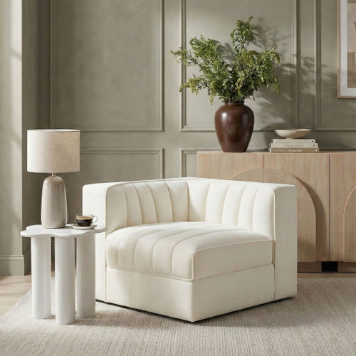 Rummi - Velvet Performance Fabric Upholstered Modular Corner Chair