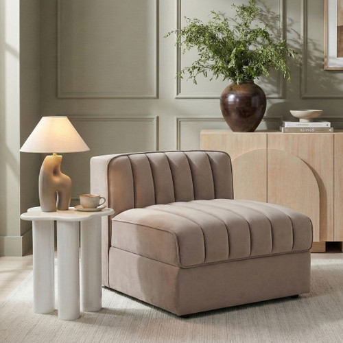 Rummi - Velvet Performance Fabric Upholstered Modular Armless Chair