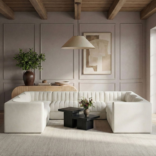 Rummi - Velvet Performance Fabric Upholstered Modular Sectional