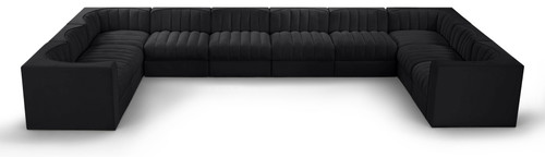 Rummi - Velvet Performance Fabric Upholstered 10 Piece Modular Sectional