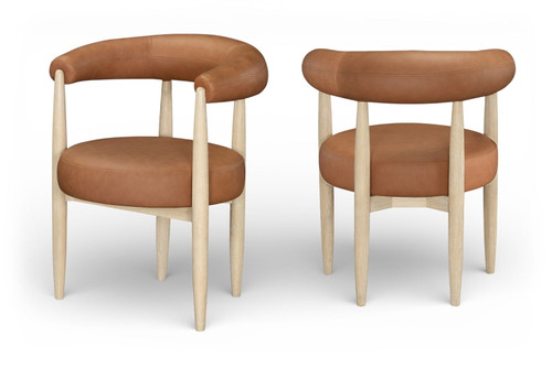 Sable - Vegan Leather Upholstered Dining Chair (Set of 2) - Painted Natural Base