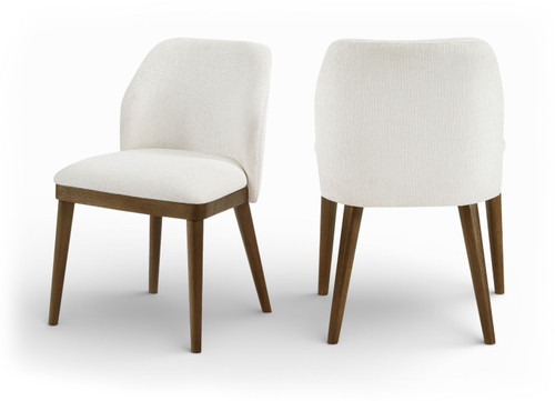 Valeo - Linen Textured Fabric Upholstered Dining Chair (Set of 2) - Painted Brown Base