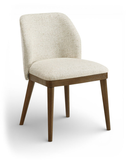 Valeo - Linen Textured Fabric Upholstered Dining Chair (Set of 2) - Painted Brown Base