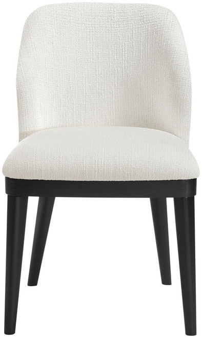 Valeo - Linen Textured Fabric Upholstered Dining Chair (Set of 2) - Painted Black Base