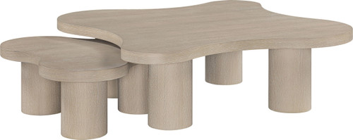 Cove - Oak Veneer And Solid Wood 2 Piece Coffee Table