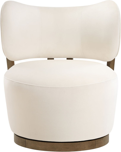 Elara - Velvet Upholstered Swivel Accent Chair - Stained Brown