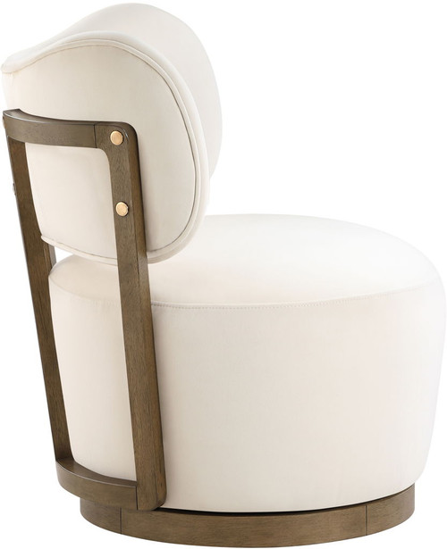 Elara - Velvet Upholstered Swivel Accent Chair - Stained Brown