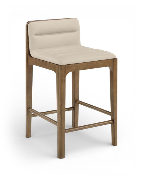 Ellis - Vegan Leather Upholstered Counter Stool (Set of 2) - Brown Base