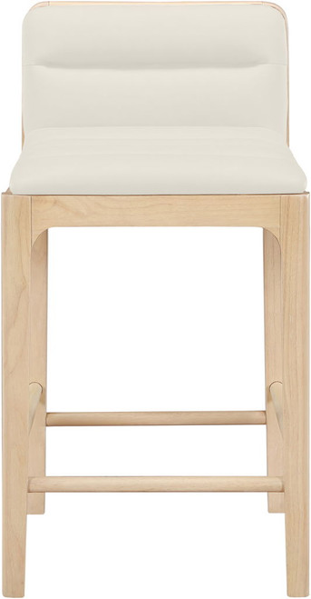 Ellis - Vegan Leather Upholstered Counter Stool (Set of 2) - Natural Base