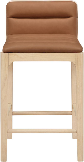 Ellis - Vegan Leather Upholstered Counter Stool (Set of 2) - Natural Base