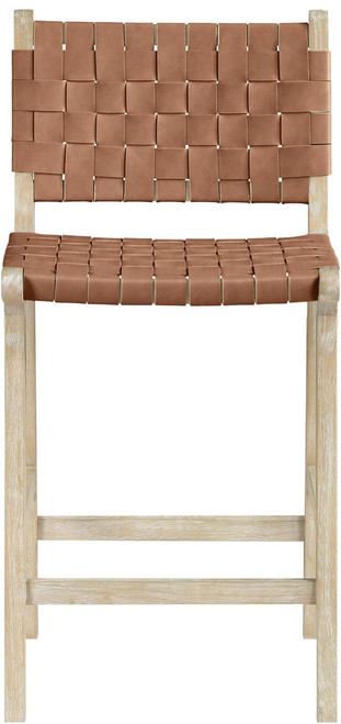 Entwine - Vegan Leather Upholstered Counter Stool - Painted Natural