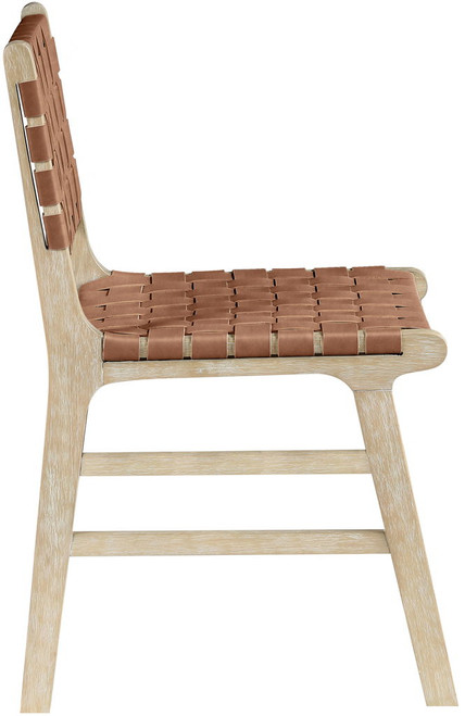 Entwine - Vegan Leather Upholstered Dining Chair - Painted Natural