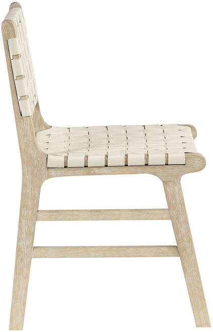 Entwine - Vegan Leather Upholstered Dining Chair - Painted Natural