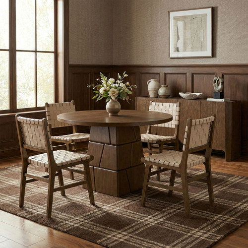 Entwine - Vegan Leather Upholstered Dining Chair - Painted Brown