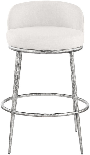 Ferro - Performance Fabric Upholstered Bar Stool - Antique Silver