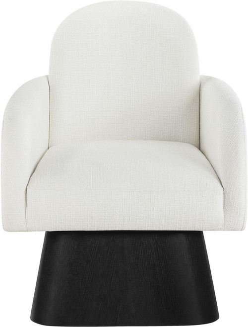 Marlowe - Linen Textured Fabric Upholstered Swivel Accent Chair - Stained Black