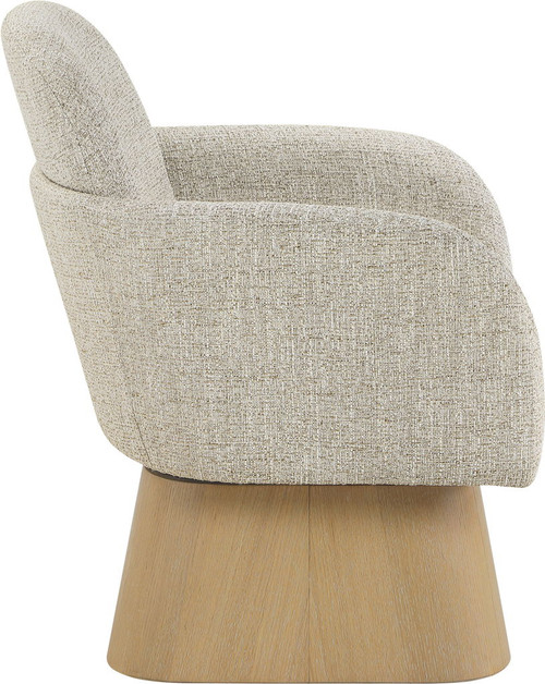 Marlowe - Linen Textured Fabric Upholstered Swivel Accent Chair - Stained Natural
