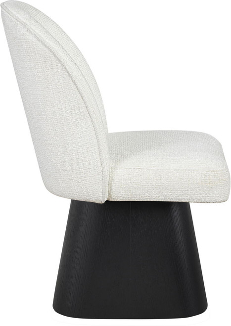Marlowe - Linen Textured Fabric Upholstered Swivel Dining Side Chair - Stained Black