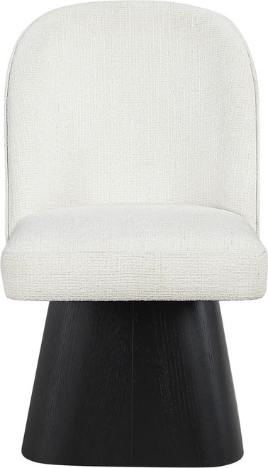 Marlowe - Linen Textured Fabric Upholstered Swivel Dining Side Chair - Stained Black