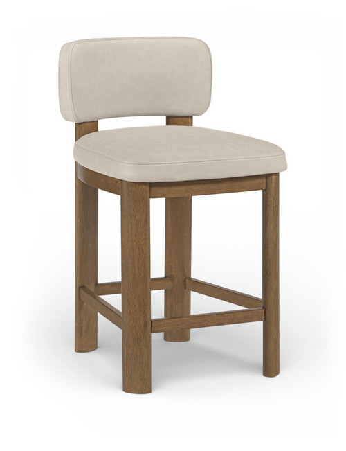 Paloma - Faux Leather Upholstered Counter Stool (Set of 2) - Brown Frame