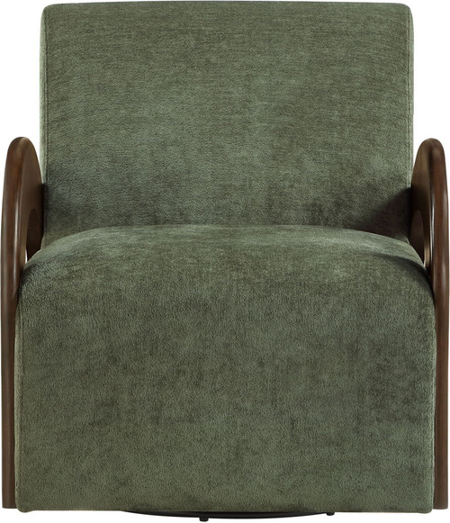Neria - Chenille Fabric Upholstered Swivel Accent Chair - Painted Brown Base