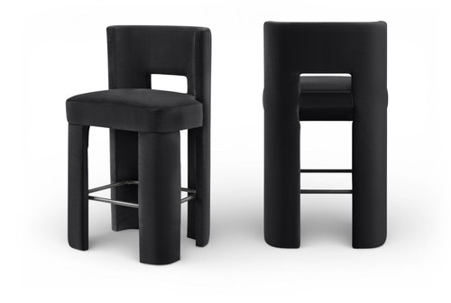 Zuno - Velvet Performance Fabric Upholstered Bar Stool (Set of 2)