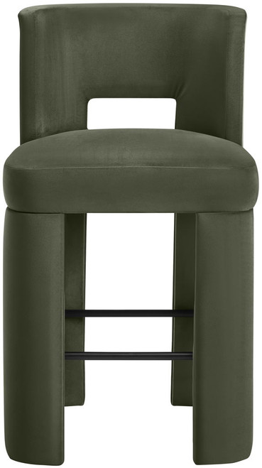 Zuno - Velvet Performance Fabric Upholstered Bar Stool (Set of 2)