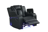 Hulk Black 3PC Reclining Set in Leather Gel