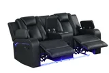 Hulk Black 3PC Reclining Set in Leather Gel