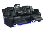 Hulk Black 3PC Reclining Set in Leather Gel