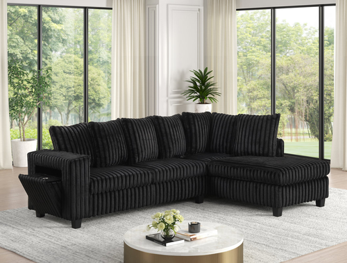 Sandy Black Reversible Sectional 515 by Happy Homes