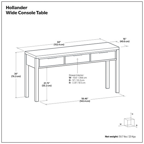 Hollander - Wide Console Table