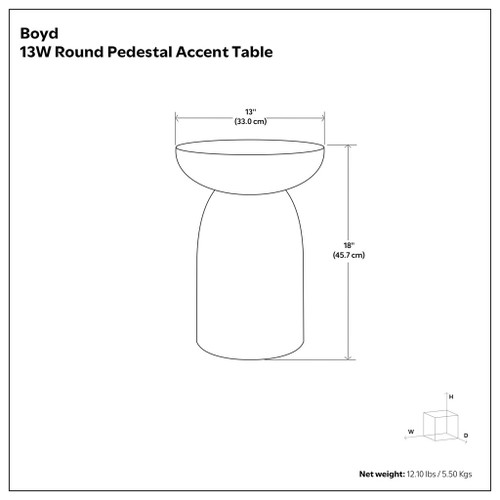Boyd - Accent Table - White Wash