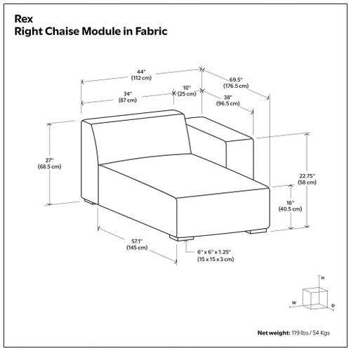 Rex - Chaise Sofa Module
