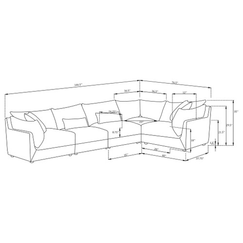 Tomasina - Modular Sectional Sofa With Cushions