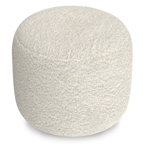 Chantal - Round Pouf - White