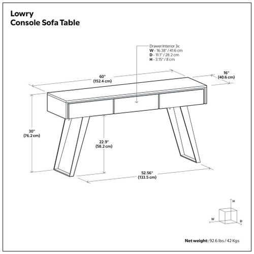 Lowry - Console Sofa Table - Oak