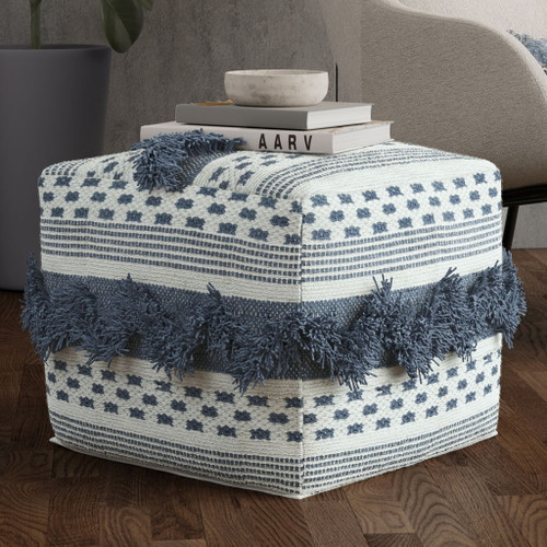 Bowden - Square Pouf Ottoman - Gray